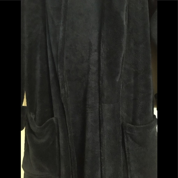 World’s Softest Socks Navy Fleece Long Robe - Picture 3 of 5